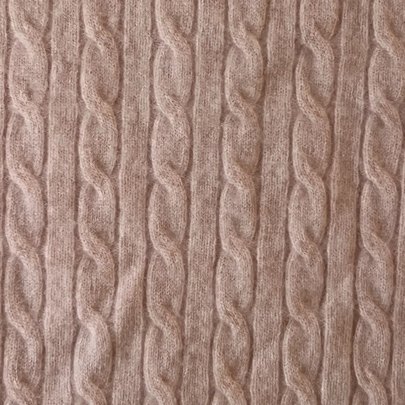 Peter Millar Cashmere 1/4 Zip Cable Knit Sweater Pink Women's M Runs Small - Picture 7 of 10